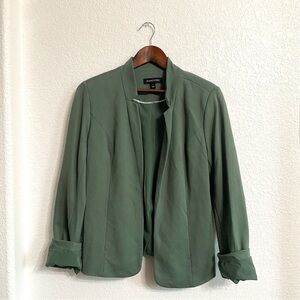 41 Hawthorn Womens Blazer Sage Green Ponte Knit Notch Collar Open Size Medium